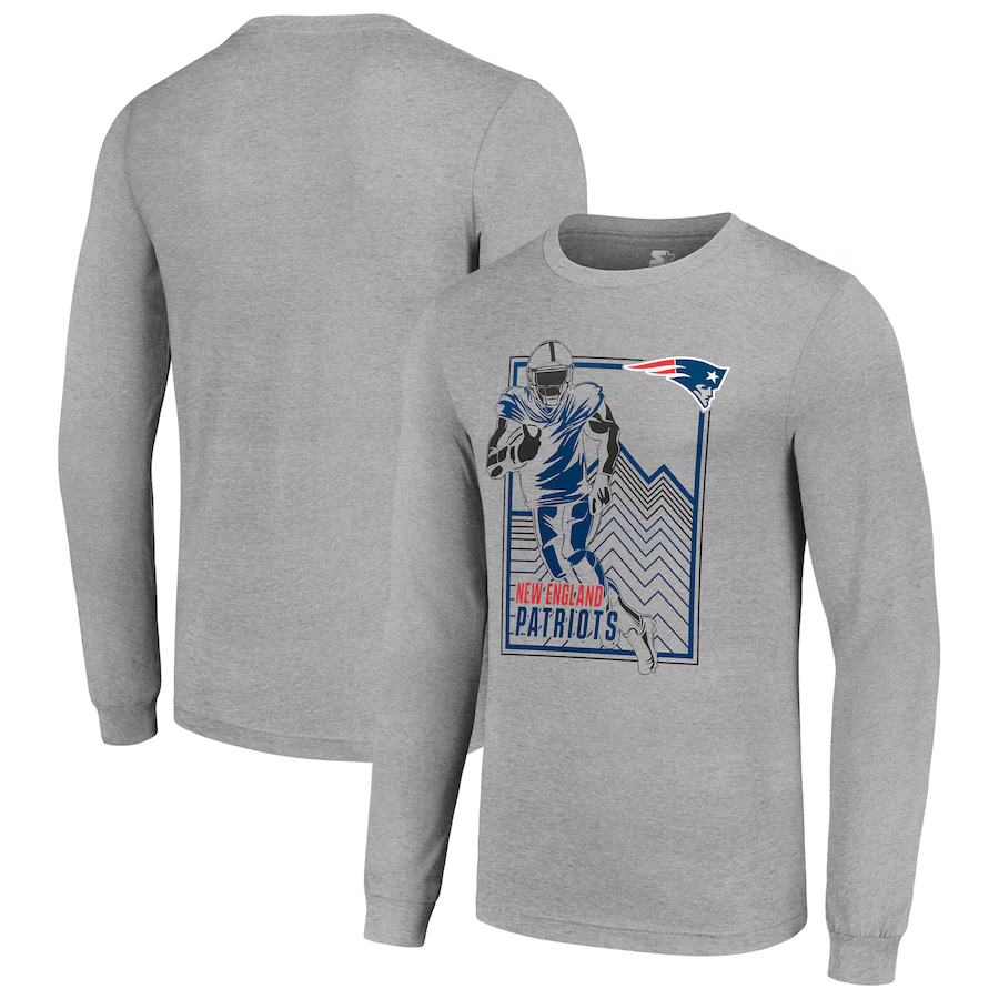 Men New England Patriots grey 2024 NFL Long sleeve T Shirts